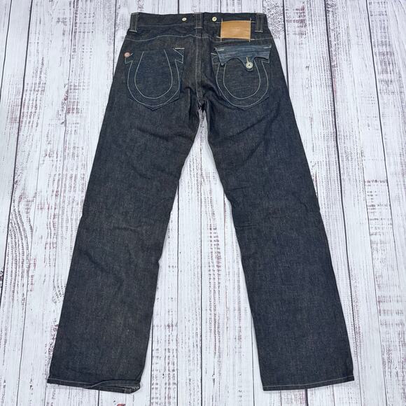 True Religion Limited Edition 20-861 Jeans 34 Dark Indigo Button Fly Classic Fit - Picture 2 of 9